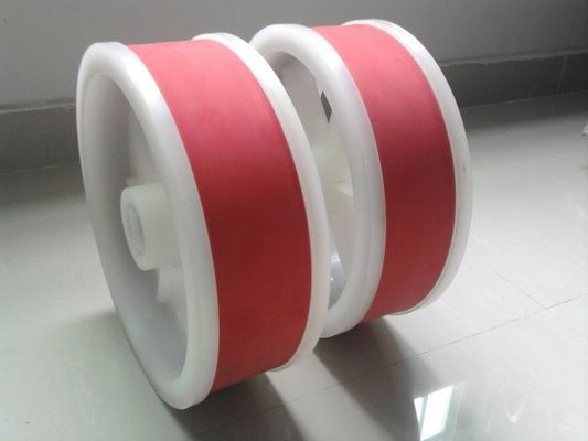Ruota di nylon rivestita di gomma ad alta capacità di carico con assorbimento degli urti
