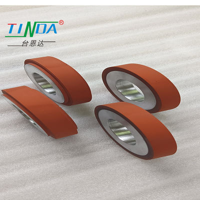 Ruota a rulli in gomma di silicone a base di acciaio inossidabile con superficie liscia