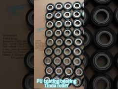 Ruota a rulli di gomma a base di alluminio personalizzata con superficie in poliuretano